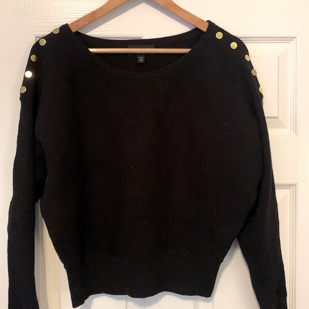 Gold button black sweater